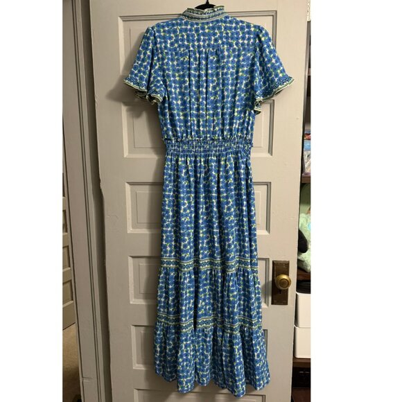 Long, short sleeve blue floral dress Max Studio Size Large - Picture 4 of 10